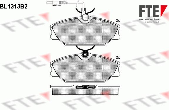 FTE BL1313B2 - Тормозные колодки, дисковые, комплект autosila-amz.com