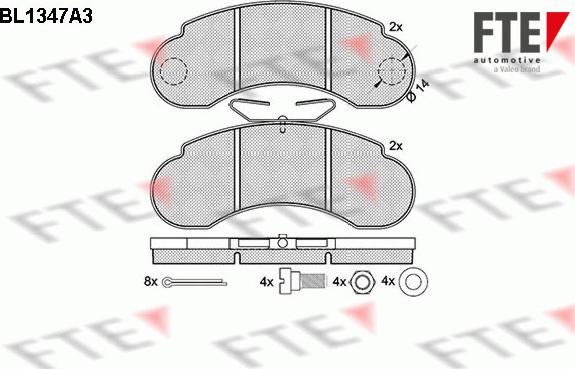 FTE 9010134 - Тормозные колодки, дисковые, комплект autosila-amz.com