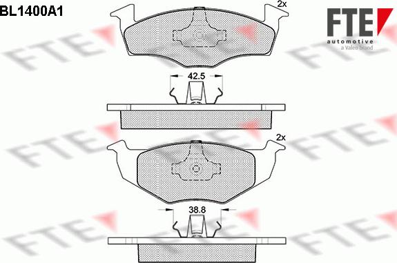 FTE BL1400A1 - Тормозные колодки, дисковые, комплект autosila-amz.com