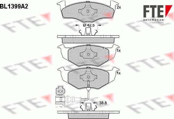 FTE BL1399A2 - Тормозные колодки, дисковые, комплект autosila-amz.com