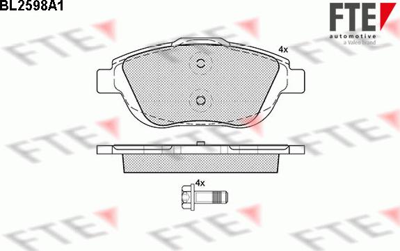 FTE BL2598A1 - Тормозные колодки, дисковые, комплект autosila-amz.com