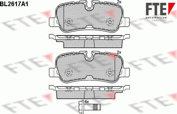 FTE BL2617A1 - Тормозные колодки, дисковые, комплект autosila-amz.com