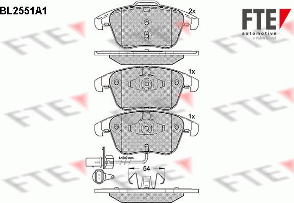 FTE BL2551A1 - Тормозные колодки, дисковые, комплект autosila-amz.com