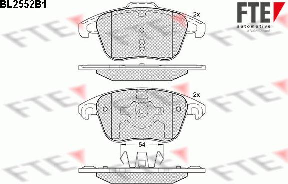 FTE BL2552B1 - Тормозные колодки, дисковые, комплект autosila-amz.com