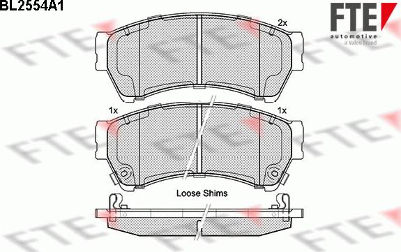 FTE BL2554A1 - Тормозные колодки, дисковые, комплект autosila-amz.com