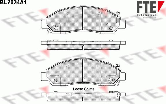 FTE BL2634A1 - Тормозные колодки, дисковые, комплект autosila-amz.com