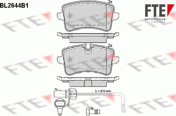 FTE BL2644B1 - Тормозные колодки, дисковые, комплект autosila-amz.com