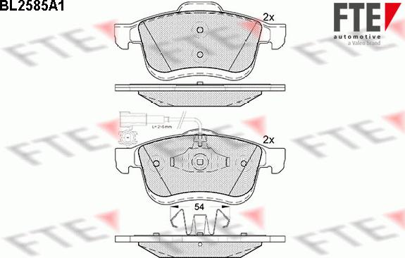 FTE 9010836 - Тормозные колодки, дисковые, комплект autosila-amz.com