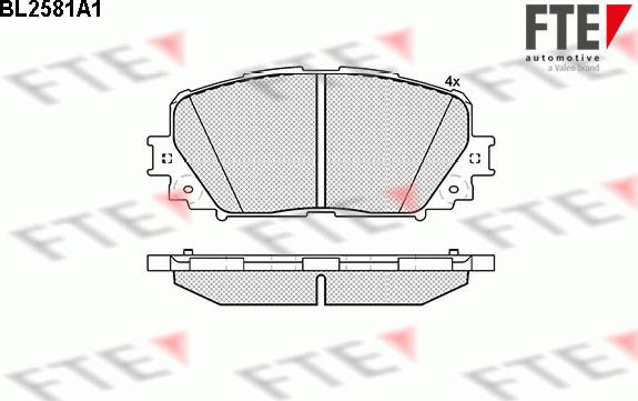 FTE BL2581A1 - Тормозные колодки, дисковые, комплект autosila-amz.com