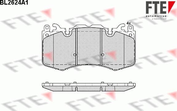 FTE BL2624A1 - Тормозные колодки, дисковые, комплект autosila-amz.com