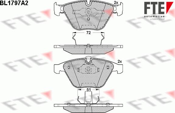 FTE BL1797A2 - Тормозные колодки, дисковые, комплект autosila-amz.com