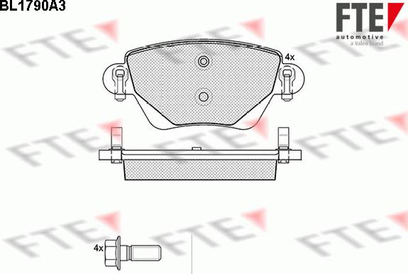 FTE BL1790A3 - Тормозные колодки, дисковые, комплект autosila-amz.com