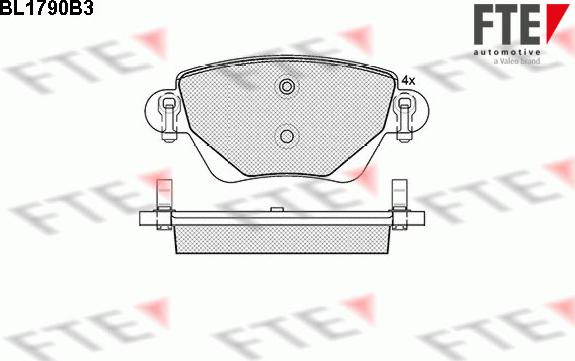 FTE BL1790B3 - Тормозные колодки, дисковые, комплект autosila-amz.com