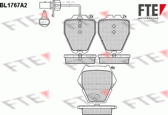 FTE BL1767A2 - Тормозные колодки, дисковые, комплект autosila-amz.com