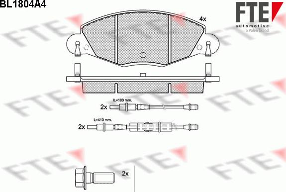 FTE BL1804A4 - Тормозные колодки, дисковые, комплект autosila-amz.com