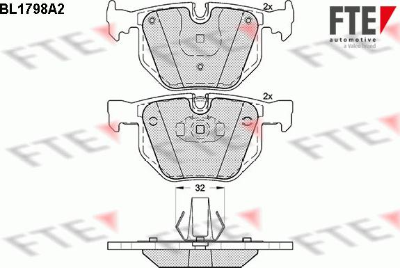 FTE BL1798A2 - Тормозные колодки, дисковые, комплект autosila-amz.com