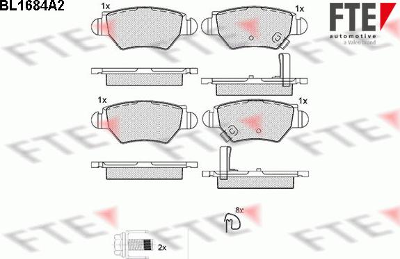 FTE BL1684A2 - Тормозные колодки, дисковые, комплект autosila-amz.com