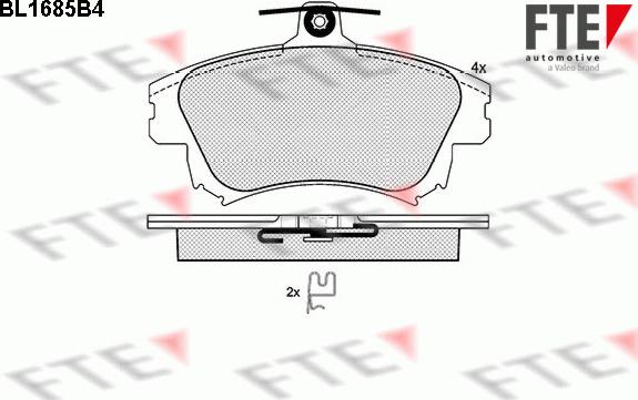 FTE BL1685B4 - Тормозные колодки, дисковые, комплект autosila-amz.com