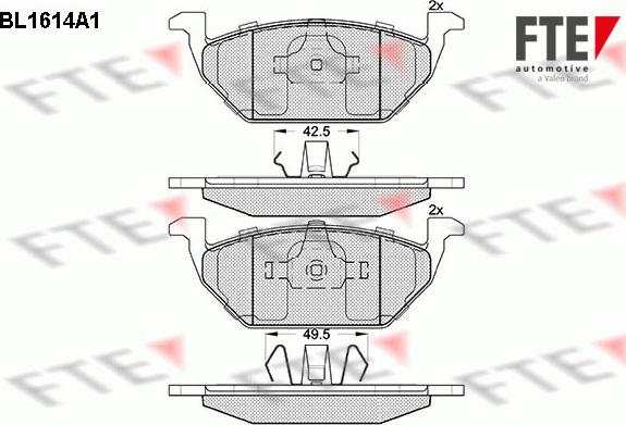 FTE BL1614A1 - Тормозные колодки, дисковые, комплект autosila-amz.com