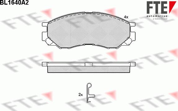 FTE BL1640A2 - Тормозные колодки, дисковые, комплект autosila-amz.com