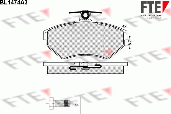 FTE BL1474A3 - Тормозные колодки, дисковые, комплект autosila-amz.com