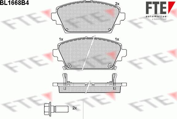 FTE BL1668B4 - Тормозные колодки, дисковые, комплект autosila-amz.com