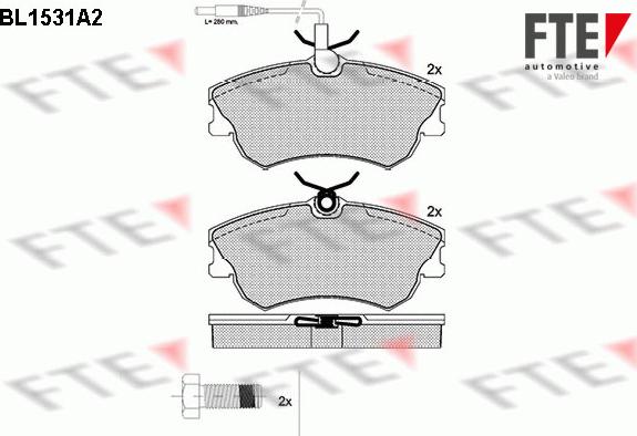 FTE BL1531A2 - Тормозные колодки, дисковые, комплект autosila-amz.com