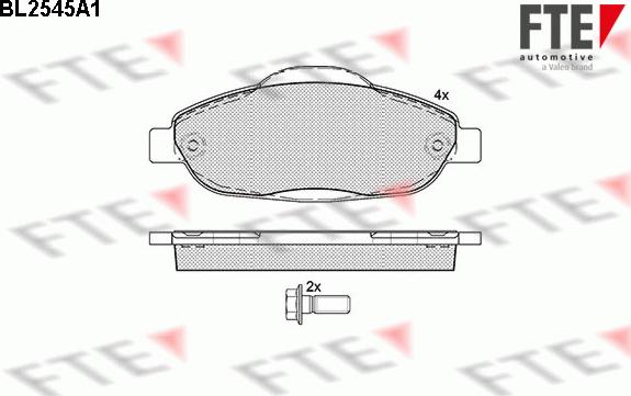 FTE BL2545A1 - Тормозные колодки, дисковые, комплект autosila-amz.com