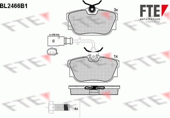 FTE BL2466B1 - Тормозные колодки, дисковые, комплект autosila-amz.com