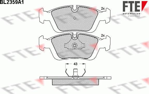 FTE BL2359A1 - Тормозные колодки, дисковые, комплект autosila-amz.com