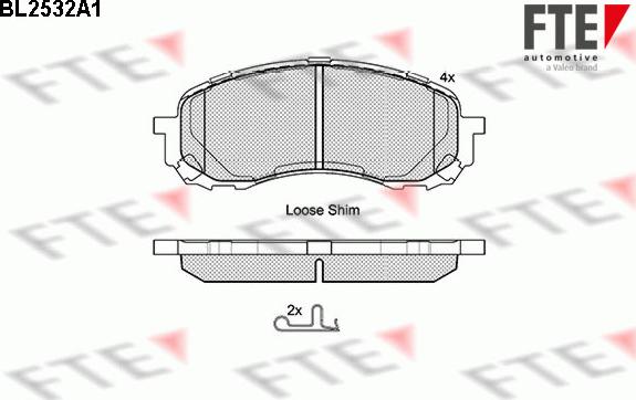 FTE BL2532A1 - Тормозные колодки, дисковые, комплект autosila-amz.com