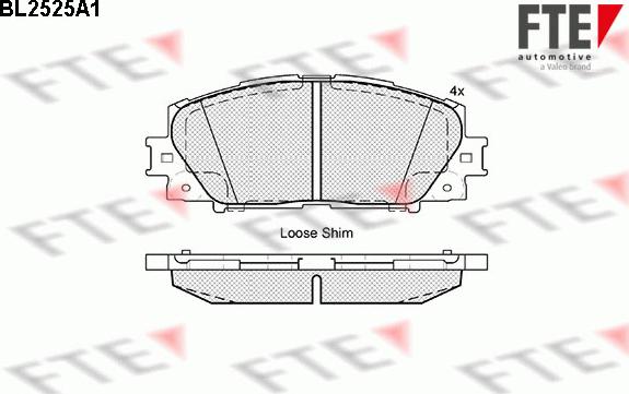 FTE BL2525A1 - Тормозные колодки, дисковые, комплект autosila-amz.com