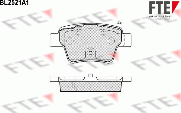 FTE BL2521A1 - Тормозные колодки, дисковые, комплект autosila-amz.com