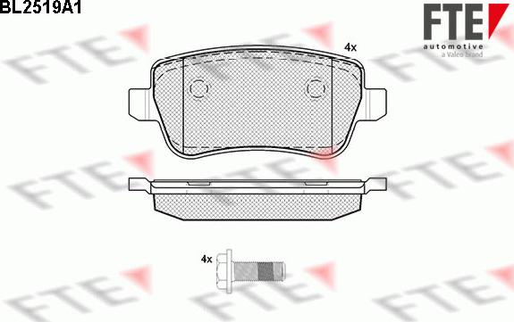 FTE BL2519A1 - Тормозные колодки, дисковые, комплект autosila-amz.com