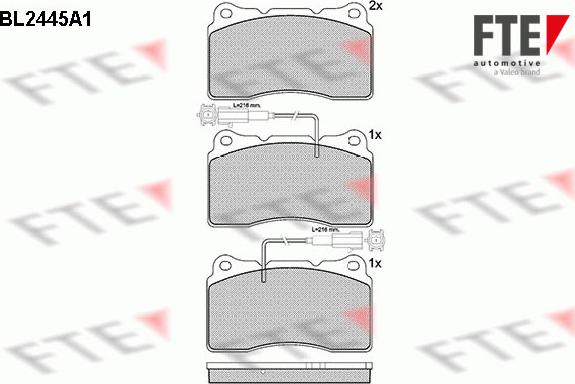 FTE BL2445A1 - Тормозные колодки, дисковые, комплект autosila-amz.com