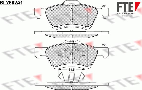 FTE BL2682A1 - Тормозные колодки, дисковые, комплект autosila-amz.com