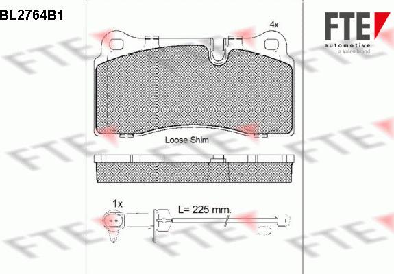 FTE BL2764B1 - Тормозные колодки, дисковые, комплект autosila-amz.com