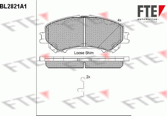 FTE BL2821A1 - Тормозные колодки, дисковые, комплект autosila-amz.com