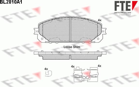 FTE BL2810A1 - Тормозные колодки, дисковые, комплект autosila-amz.com