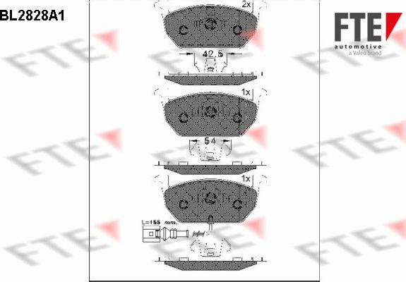 FTE BL2828A1 - Тормозные колодки, дисковые, комплект autosila-amz.com