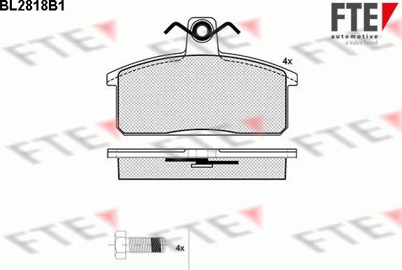 FTE BL2818B1 - Тормозные колодки, дисковые, комплект autosila-amz.com