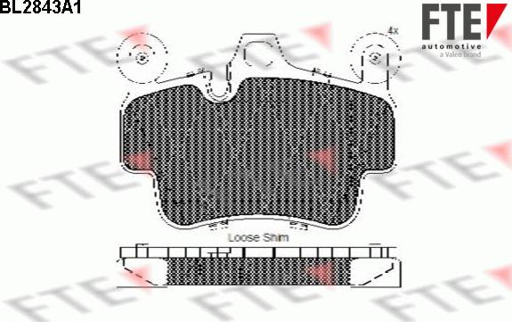 FTE BL2843A1 - Тормозные колодки, дисковые, комплект autosila-amz.com