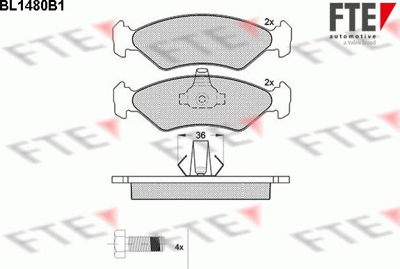 FTE BL1480B1 - Тормозные колодки, дисковые, комплект autosila-amz.com