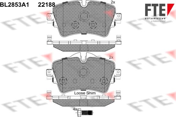 FTE BL2853A1 - Тормозные колодки, дисковые, комплект autosila-amz.com