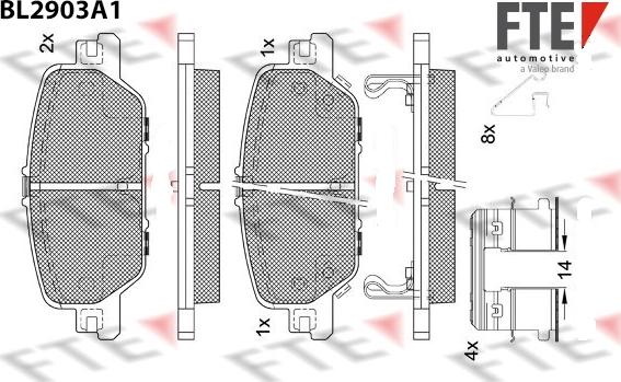 FTE BL2903A1 - Тормозные колодки, дисковые, комплект autosila-amz.com