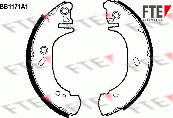 FTE BB1171A1 - Комплект тормозных колодок, барабанные autosila-amz.com