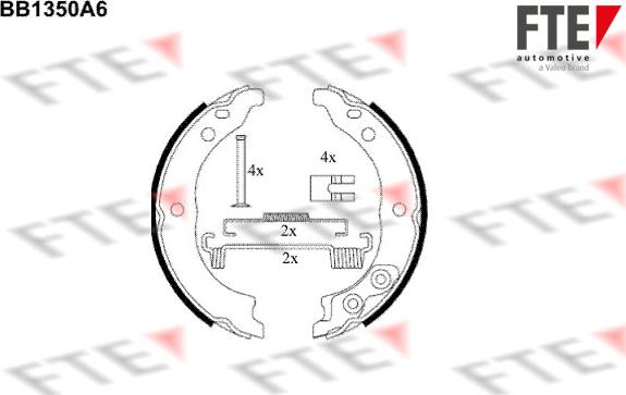 FTE BB1350A6 - Комплект тормозов, ручник, парковка autosila-amz.com