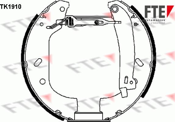 FTE TK1910 - Комплект тормозных колодок, барабанные autosila-amz.com