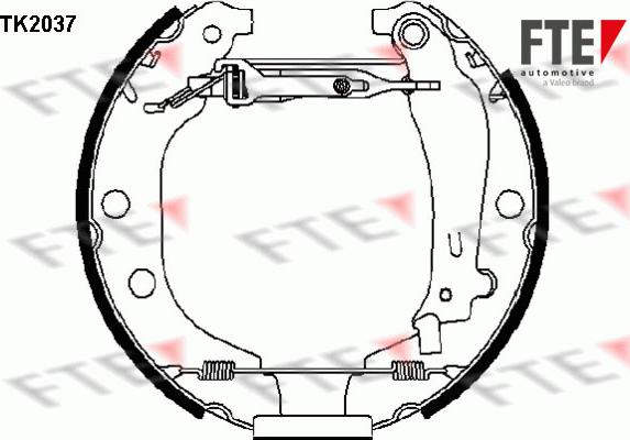 FTE TK2037 - Комплект тормозных колодок, барабанные autosila-amz.com