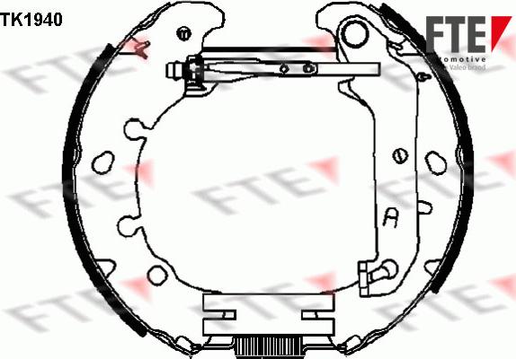 FTE TK1940 - Комплект тормозных колодок, барабанные autosila-amz.com